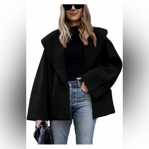 🆕 OversizedOpen Front Fall Winter Cropped Knit  Cardigan